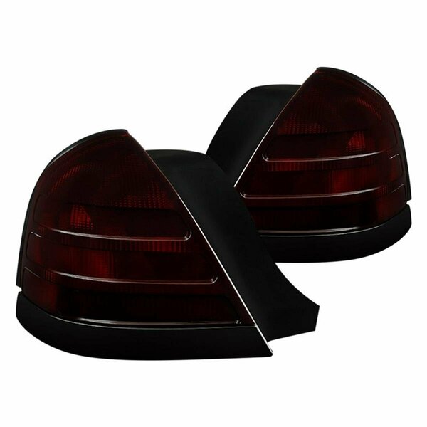 Laptopdigitalme Xtune OEM Style Tail Light for 1999-2011 Ford Crown Victoria, Red Smoked LA3845489